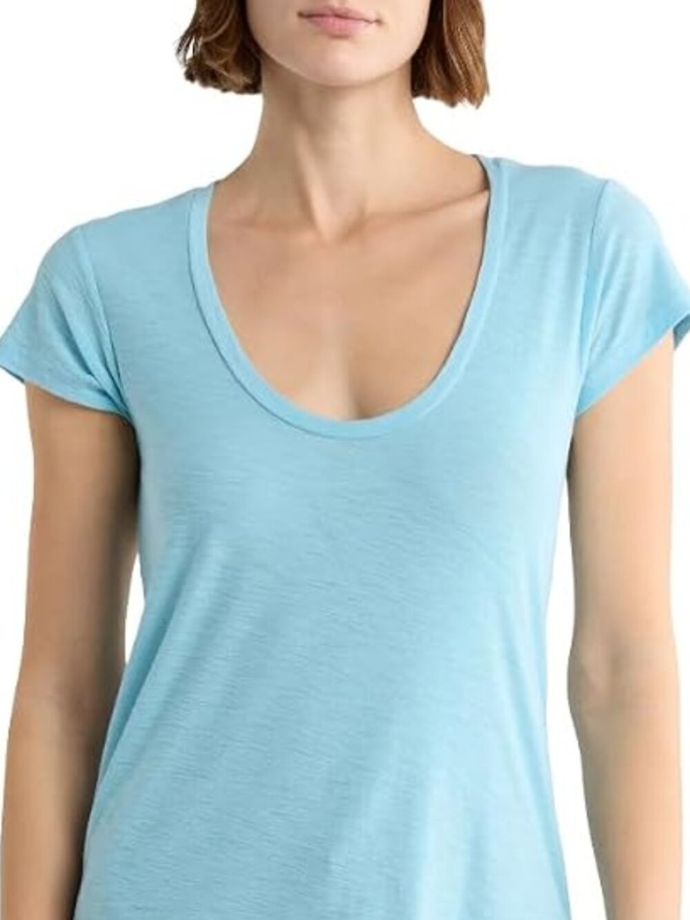 Standard JAMES PERSE Woman Deep V Neck Top Size: 2 Blue Skipper